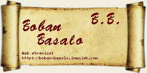Boban Basalo vizit kartica